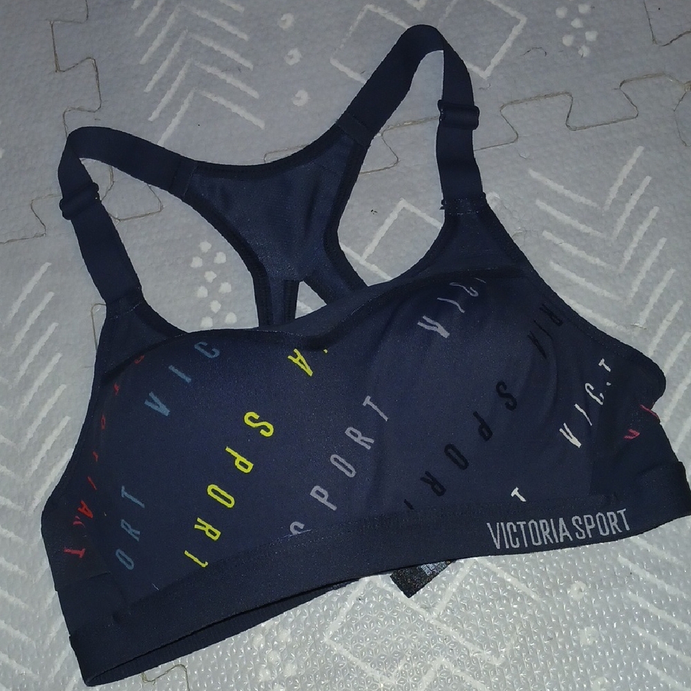 Victoria's Secret Grey Sports Bra with Multicolor Accents